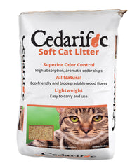 Cedarific natural cedar chips cat litter 50L bag provides chemical-free, biodegradable litter solution