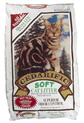 Cedarific natural cedar chips cat litter bag pour demonstrates easy handling and odor control.