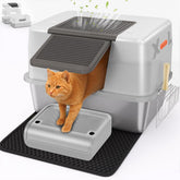 CEDBORR XL premium stainless litter box full view shows spacious interior for big cats