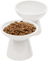 CEEFU 2 elevated ceramic cat bowls setup shows a stable, tip-resistant dining station.