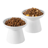 CEEFU extra-wide elevated ceramic cat bowl wide view for easy food access