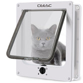 CEESC large cat door front view shows weatherproof exterior for year-round use
