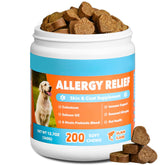 CeliAeh Dog Allergy Relief Chews bottle for simple daily dosing and seasonal allergy support.