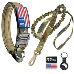 Celifelight tactical dog collar in camo with rugged buckle for durability.