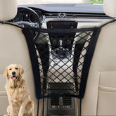 CEMZENFIX dog car net barrier front view showing secure backseat containment for drivers.
