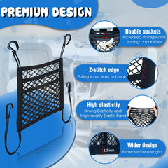 CEMZENFIX dog car net barrier storage pocket keeps toys and snacks organized.