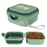 Cermug collapsible dog bowl with lid closed for travel-ready, leak-proof storage.