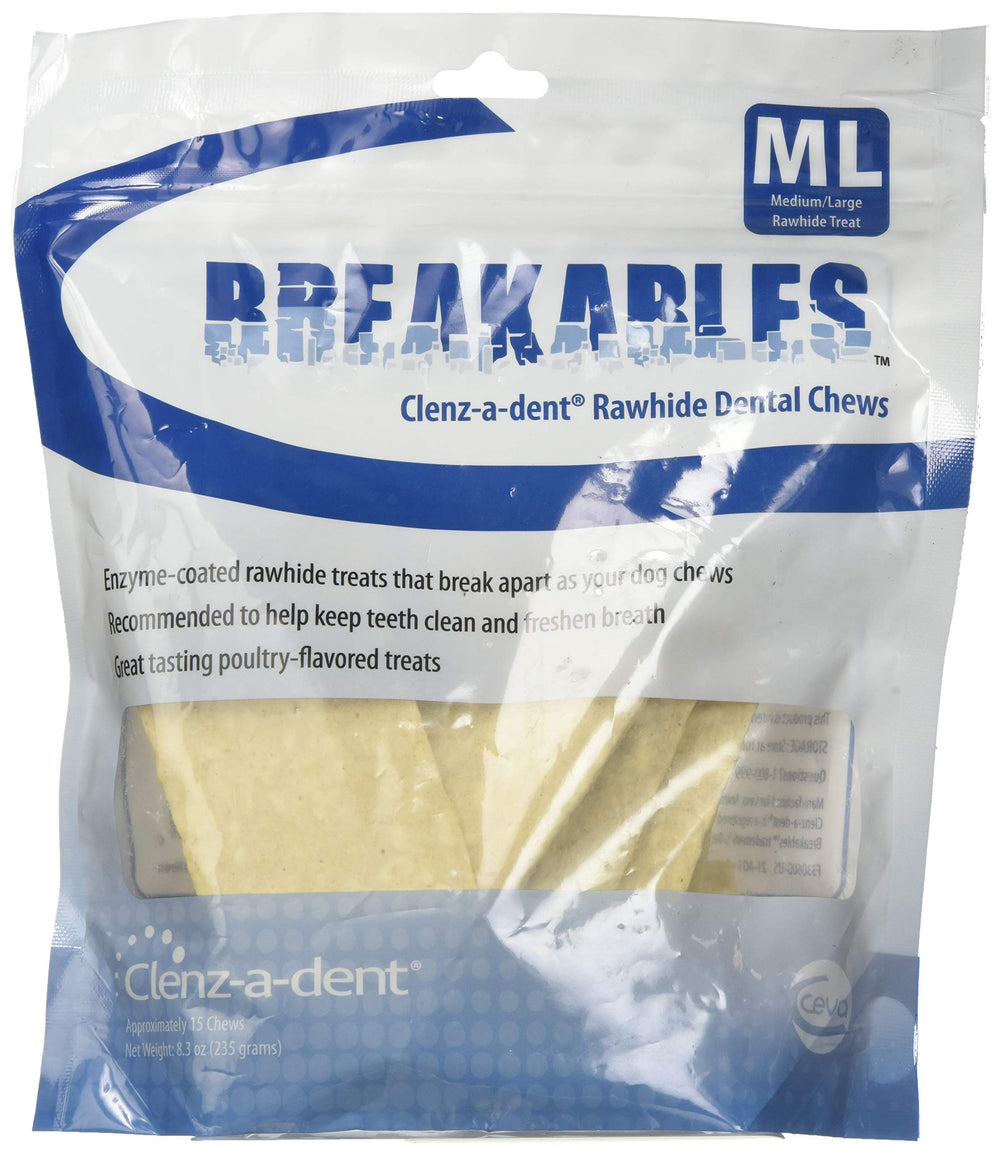 Ceva Breakables Rawhide Sticks for dogs 11-50 lbs support dental maintenance