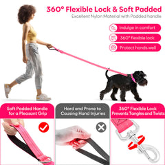 ChalkLit LED dog leash pink glow in the dark for safety