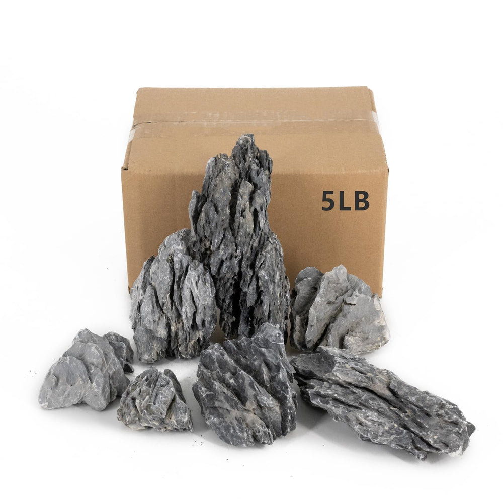 ChaoLeHo Seiryu stones with unique texture enhance aquarium landscapes.