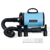 CHAOLUN dog dryer front view blue showing powerful airflow for efficient grooming