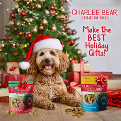 Charlee Bear bacon blueberry turkey sweet potato cranberry treats closeup, grain-free flavor burst