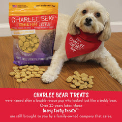 Charlee Bear grain-free crunch turkey usa-made badge visible on packaging.