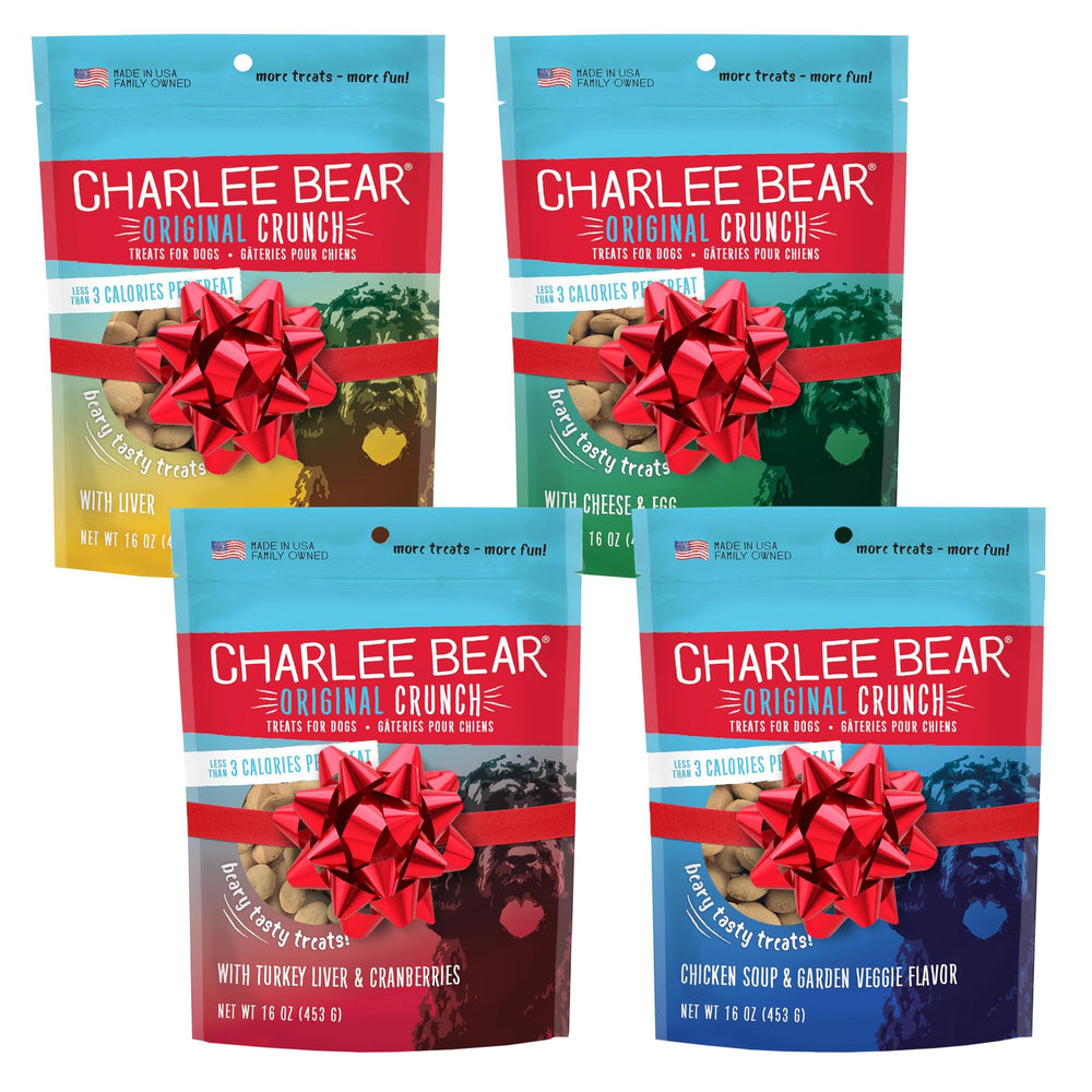 Charlee Bear Original Crunch Liver treats close-up, protein-rich bite ideal for training rewards.