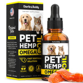 CHARLIE & BUDDY hemp salmon dog oil bottle with dropper for easy dosing