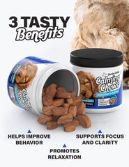 CHARLIE & BUDDY calming chews melatonin label suggests potential sleep support after stressful events