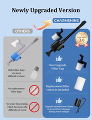 Charmshine gravel cleaner supports water changes for regular tank maintenance