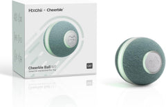 Cheerble Interactive Cat Ball Toy with LED lights guides a playful chase on hard floors