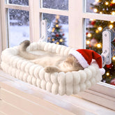 CHEERPALS cat window perch installed on the window, cozy view for indoor cats.