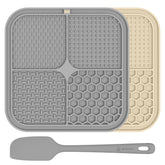 Chefaide lick mat shows strong suction cups securing to a surface for calm sessions.