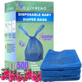 Bolsas CHEFNENO para pañales, empaque de 500 unidades en azul, práctico para cambios limpios.