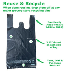 CHEFNENO tshirt bags grocery-size 22x11-5x6-5 gusset side view.