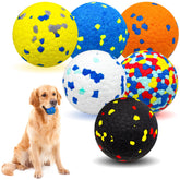 CHEODIN 6-pack dog balls front view suitable for aggressive chewers and interactive fetch.