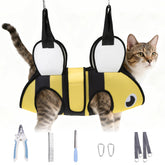 Cherishelt bee-design dog grooming hammock for calm grooming sessions.