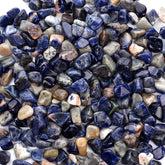 Cherry Tree Collection sodalite chip pile for jewelry making and decorative displays.