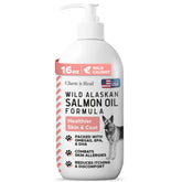 Chew + Heal Labs wild-alaskan-salmon-oil-bottle-pump enables simple, mess-free dosing for dogs.