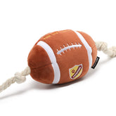 CHEWFFON durable dog football toy with rope for fetch and tug