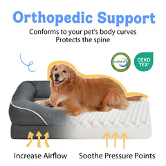 Chez Paw orthopedic foam large dog bed highlighting pressure-relief through dense egg crate foam