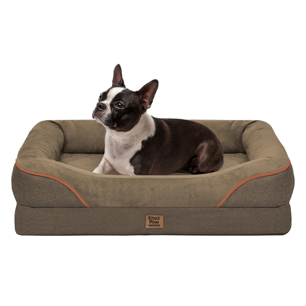 Chez Paw washable orthopedic bed with waterproof cover, durable for messy paws.