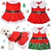 ChezAbbey dog Christmas dress top for festive style and easy dressing.