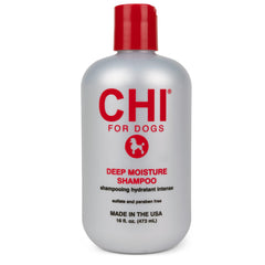 CHI For Dogs Deep Moisture Shampoo bottle showing a hydrating cleanse for dry skin
