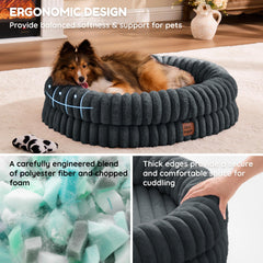 ChiXnuggle dog bed 360 bolster provides secure, cozy head support