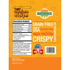 Chip's Naturals Cheesy Doggie Chicken Chips crunchy texture closeup for rewarding training.