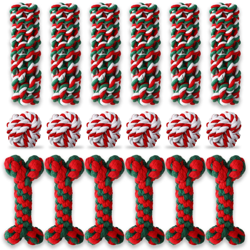 Chitidr Christmas rope ball image in vibrant colors for interactive play and dental-friendly fun