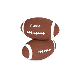 CHIWAVA 2 Pack 6in Squeaky Rugby Ball boosts tug-of-war play and boredom relief.