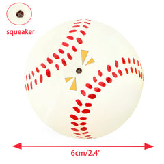 CHIWAVA 4Pack squeak latex ball top view highlights light chew-friendly surface