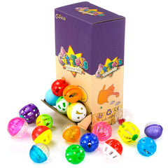CHIWAVA balls with bells highlight bright designs for kitten chases and audible cues.