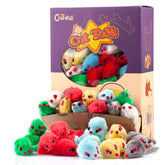 CHIWAVA furry cat toy mice in assorted colors ideal for playful batting and carrying