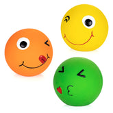 CHIWAVA latex squeaky ball with smiley face for playful fetch sessions.