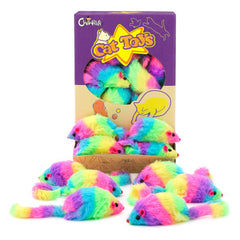 CHIWAVA rainbow mouse with plastic core offers durable indoor play