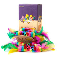 CHIWAVA rainbow rope outside image showing vivid colors for stimulating chase play