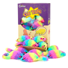 CHIWAVA soft-furry rainbow mouse for easy gripping and playful swats