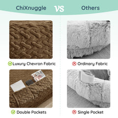 ChiXnuggle bolsters elevados para abrazar cabeza y extremidades.