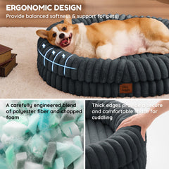 ChiXnuggle dog bed side bolster detail shows wraparound support for curling dogs
