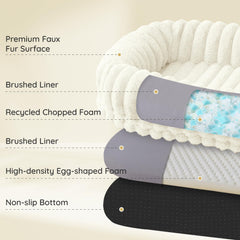 ChiXnuggle human dog bed cream portable-handle enables easy repositioning.
