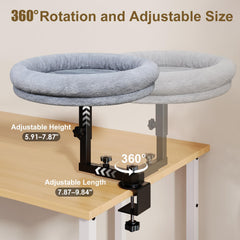 Chloraeon cat desk bed 18-inch design; extra room for larger cats.